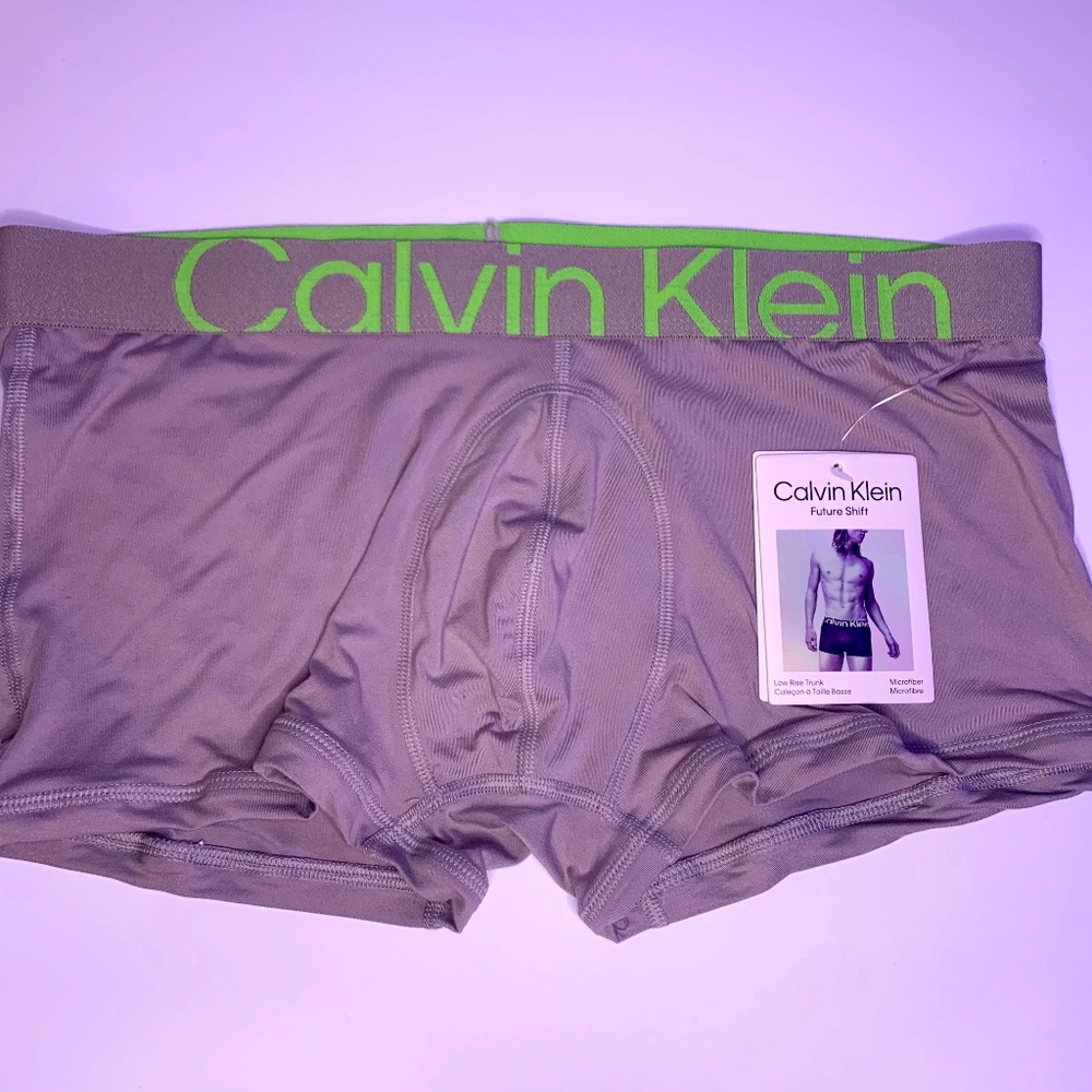 Calvin Klein Low Rise Gray Boxer Brief Microfiber L